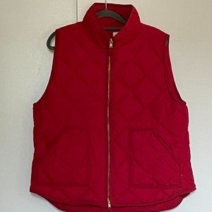 J. Crew Women's Red Quilted Vest, Size XL